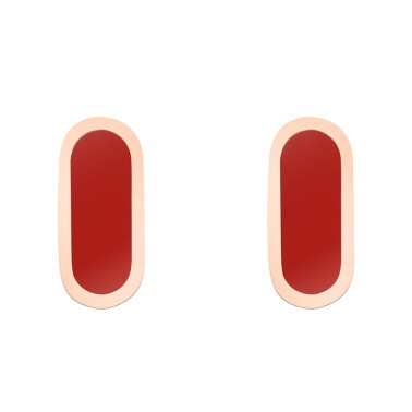 So Shocking Première fois Earrings pink gold and red ceramic