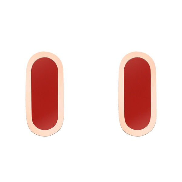 So Shocking Première fois Earrings pink gold and red ceramic