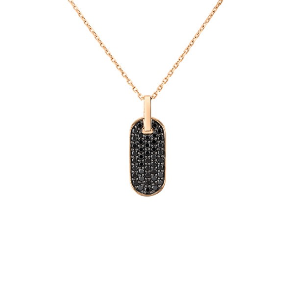 So Shocking Singulière vertical Necklace pink gold and black diamonds