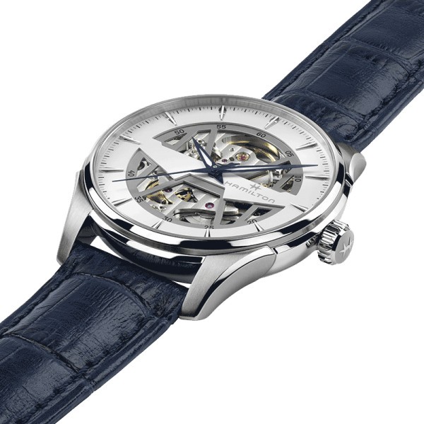 Car watch Hamilton Jazzmaster Skeleton white dial with 40mm