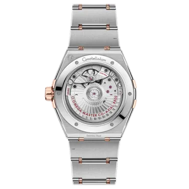 Montre Omega Constellation Co-Axial Master Chronometer cadran blanc bracelet acier et or Sedna 39 mm