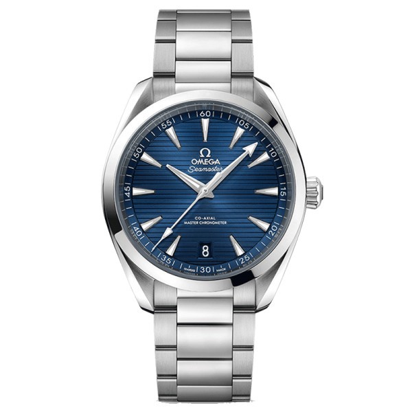 Montre Omega Seamaster Aqua Terra 150m Co-Axial Master Chronometer cadran bleu date bracelet acier 41 mm