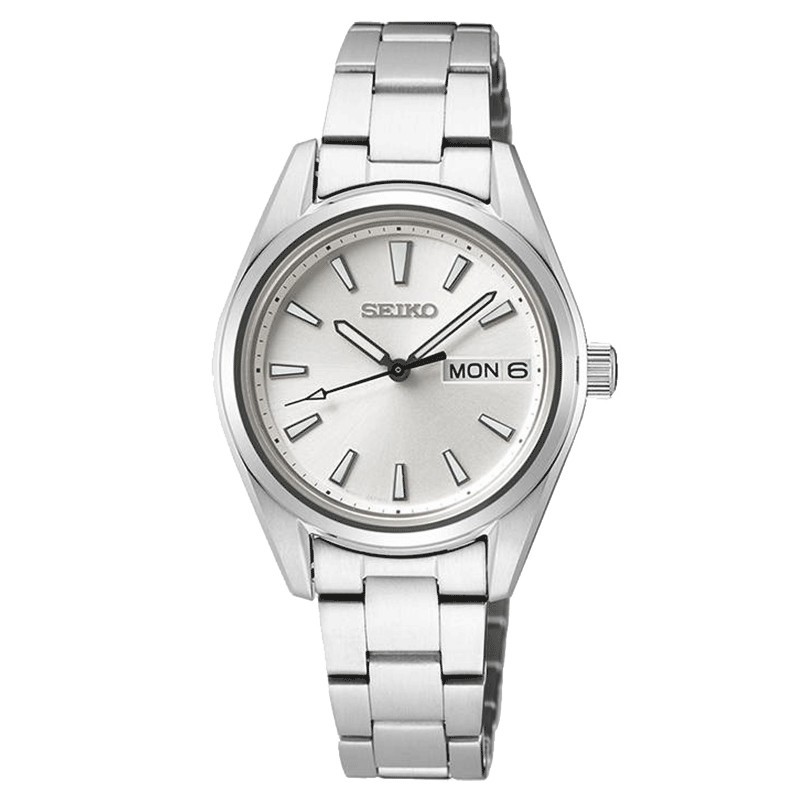 Seiko Classique quartz day date watch stainless steel bracelet 29,8 mm