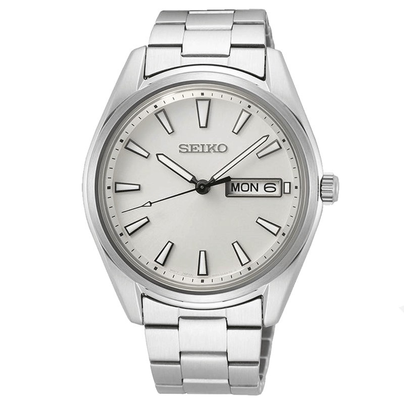 Seiko Classique quartz day date watch dial stainless steel bracelet 40,2 mm
