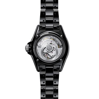 Montre CHANEL J12 cadran noir index diamants bracelet céramique haute résistance 38 mm