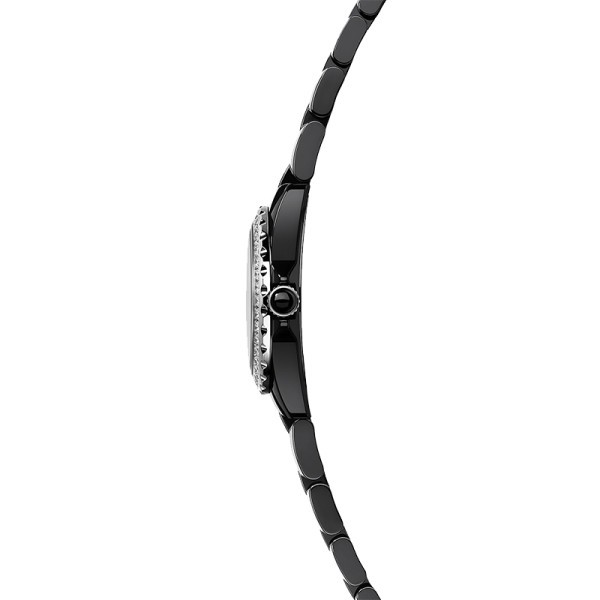 Montre CHANEL J12 lunette et index sertis bracelet céramique haute résistance noire 29 mm