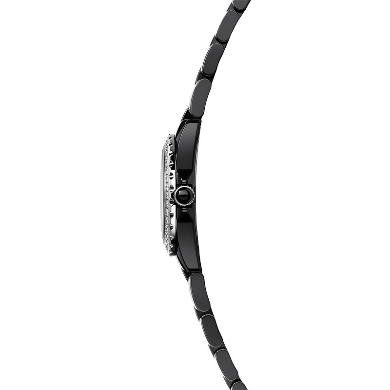 Montre CHANEL J12 lunette et index sertis bracelet céramique haute résistance noire 29 mm