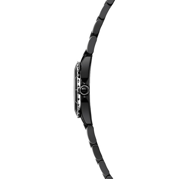 Montre CHANEL J12 cadran noir index diamants bracelet céramique haute résistance noire 29 mm