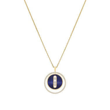Necklace Messika Lucky Move medium size model in yellow gold lapis lazuli and diamonds