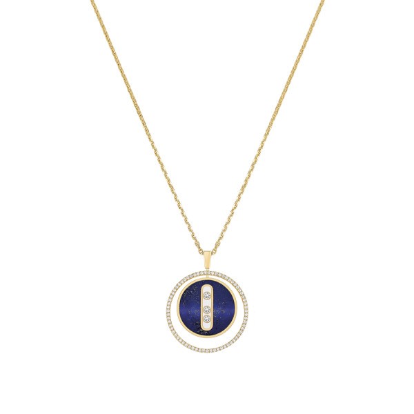 Collier Messika Lucky Move moyen modèle en or jaune lapis lazuli et diamants