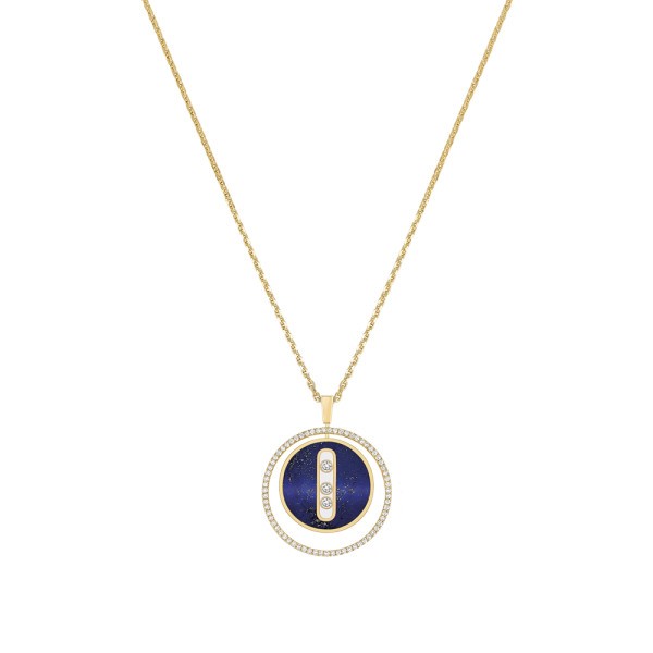 Collier Messika Lucky Move moyen modèle en or jaune lapis lazuli et diamants