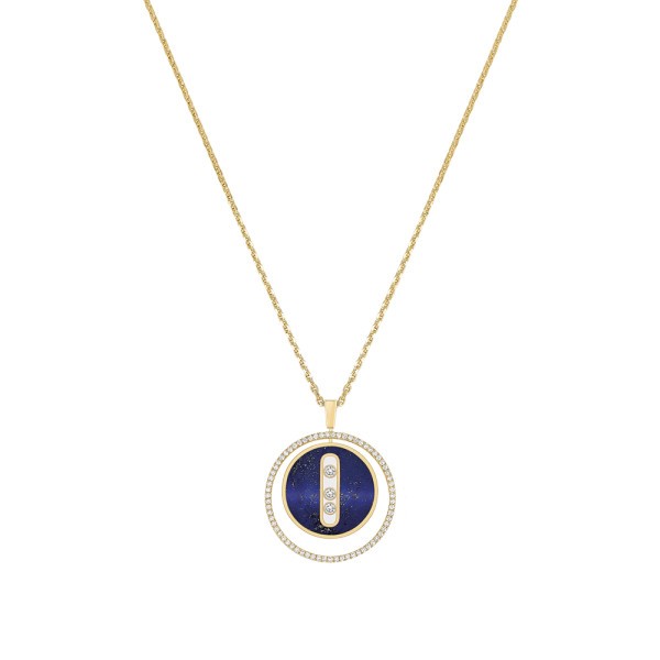 Necklace Messika Lucky Move medium size model in yellow gold lapis lazuli and diamonds