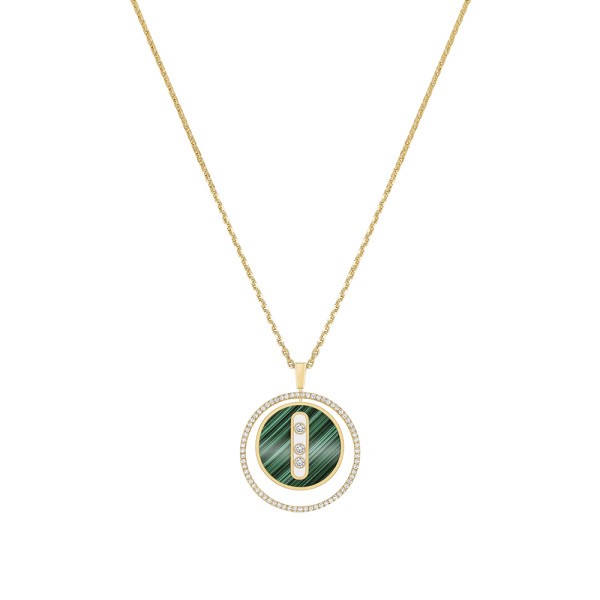 Necklace Messika Lucky Move medium size model in yellow gold malachite and diamonds