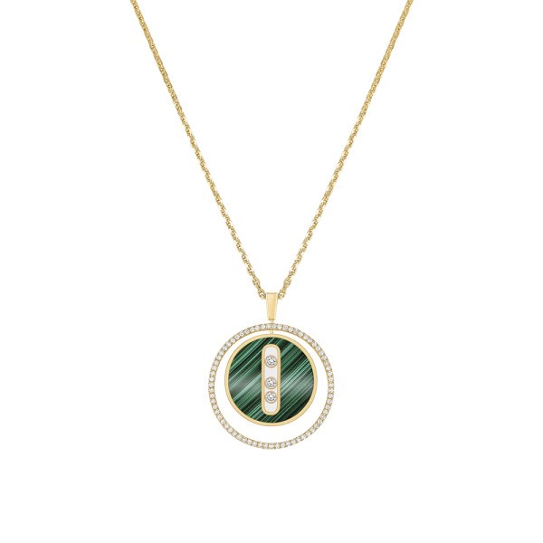 Collier Messika Lucky Move moyen modèle en or jaune malachite et diamants 10840J