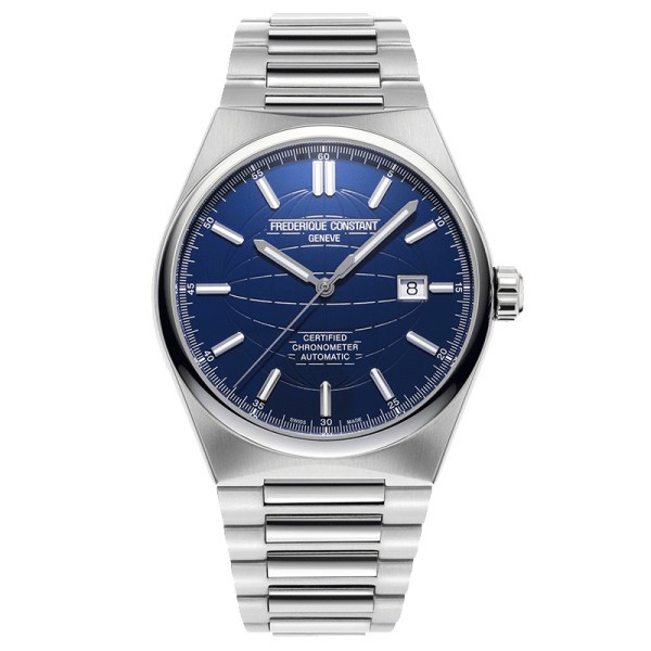 Frédérique Constant Highlife COSC watch blue dial stainless steel bracelet 41 mm