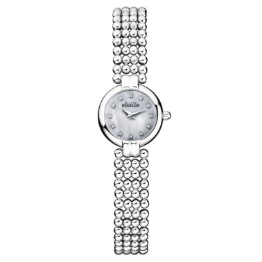 Michel Herbelin Perles quartz watch mother-of-pearl dial diamond hour markers steel bracelet 21 mm