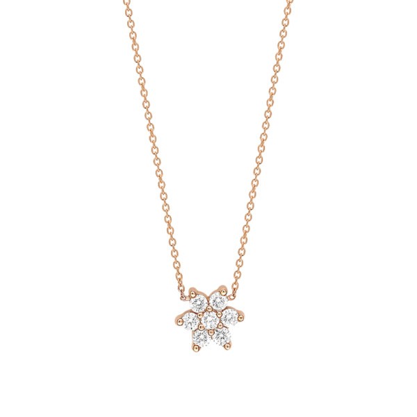 Ginette NY Star necklace in pink gold and diamonds