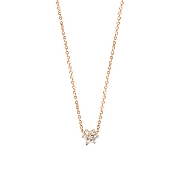 Collier Ginette NY Star Mini en or rose et diamants