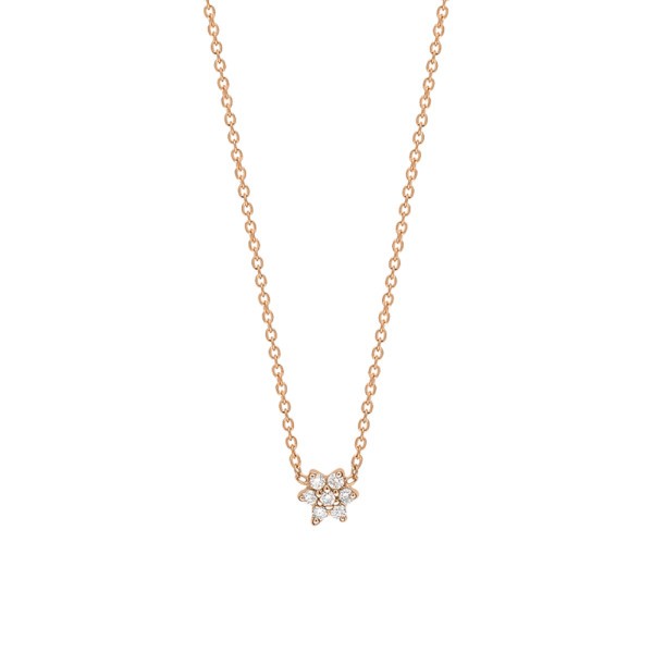 Ginette NY Star Mini necklace in pink gold and diamonds