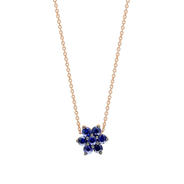 Ginette NY Star necklace in pink gold and sapphire