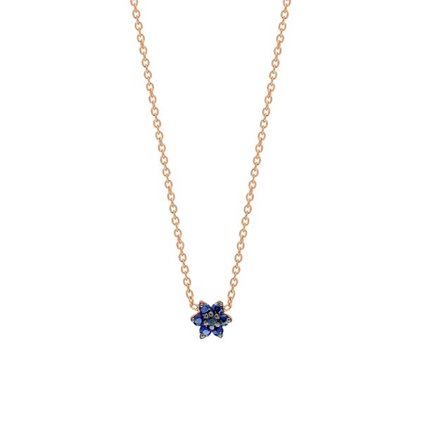 Collier Ginette NY Star Mini en or rose et saphir