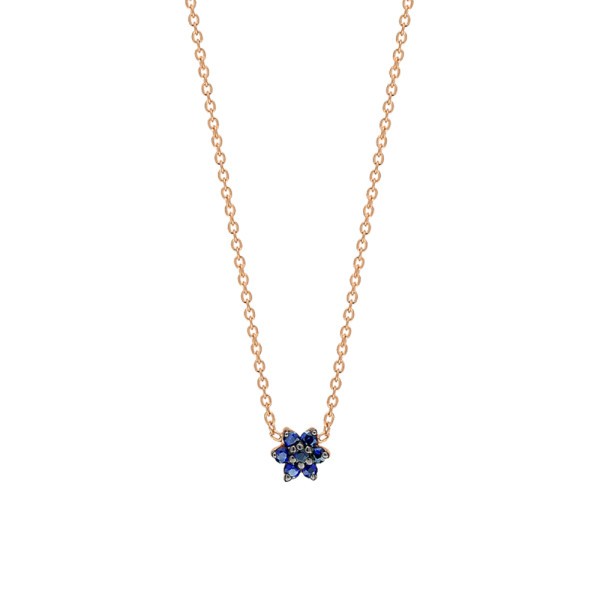 Collier Ginette NY Star Mini en or rose et saphir