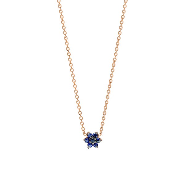 Ginette NY Star Mini necklace in pink gold and sapphire
