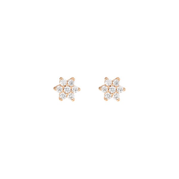 Ginette NY Star earrings in pink gold and diamonds