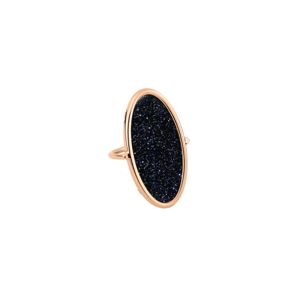 Bague Ginette NY Ellipse en or rose et blue sand