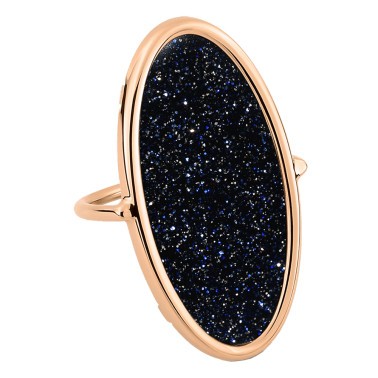 Ginette NY Ellipse ring in pink gold and blue sand