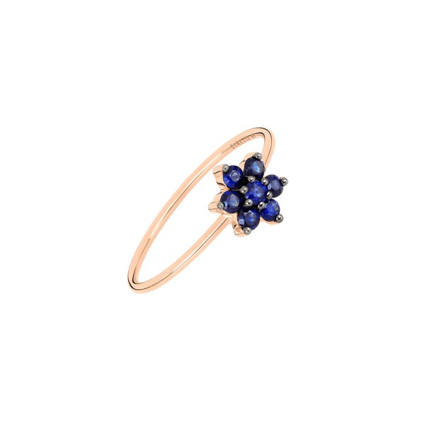 Ginette NY Star ring in pink gold and sapphire
