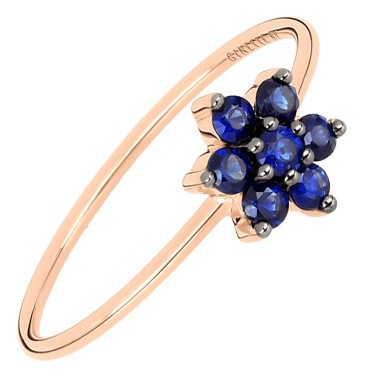 Bague Ginette NY Star en or rose et saphir