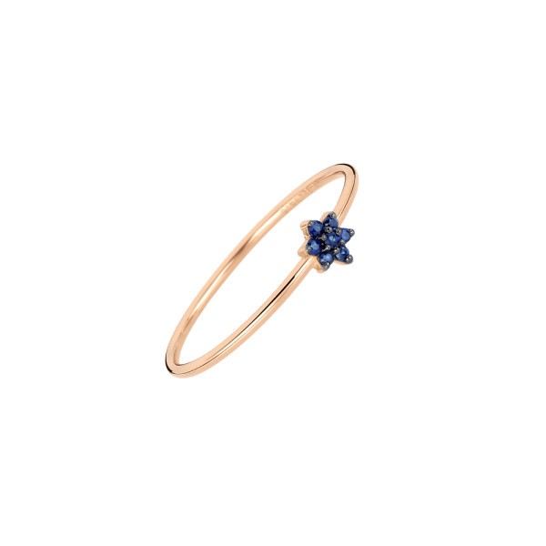 Bague Ginette NY Star Mini en or rose et saphir