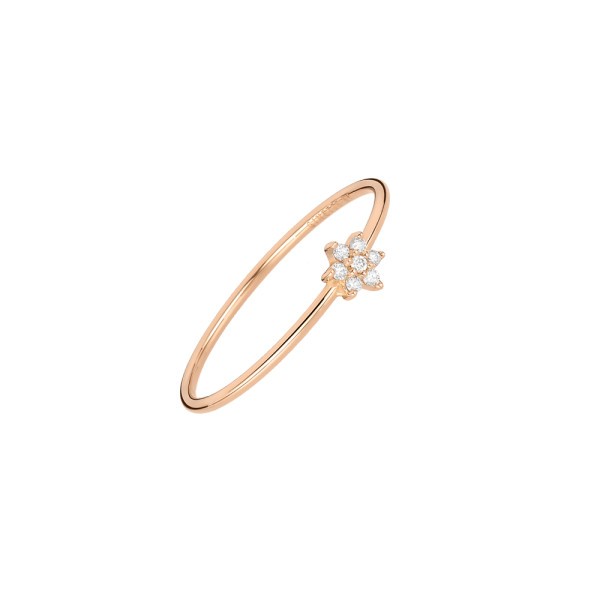 Ginette NY Star Mini ring in pink gold and diamonds