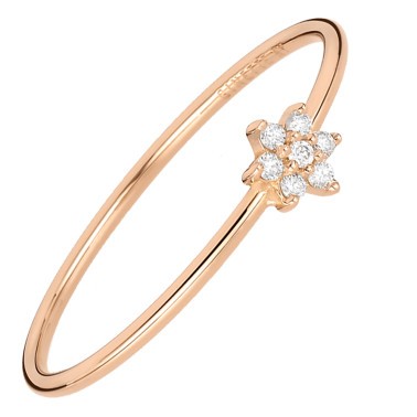 Bague Ginette NY Star Mini en or rose et diamants