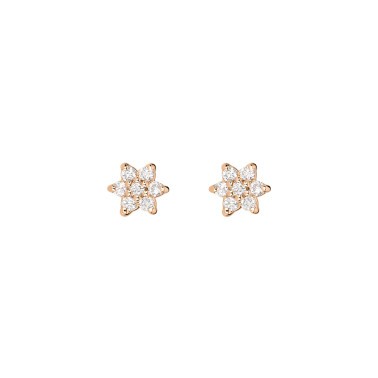 Boucles d'oreilles Ginette NY Star Mini en or rose et diamants