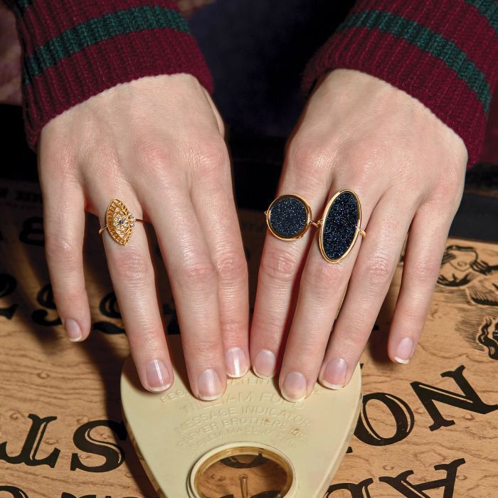 Bague Ginette NY Ellipse en or rose et blue sand