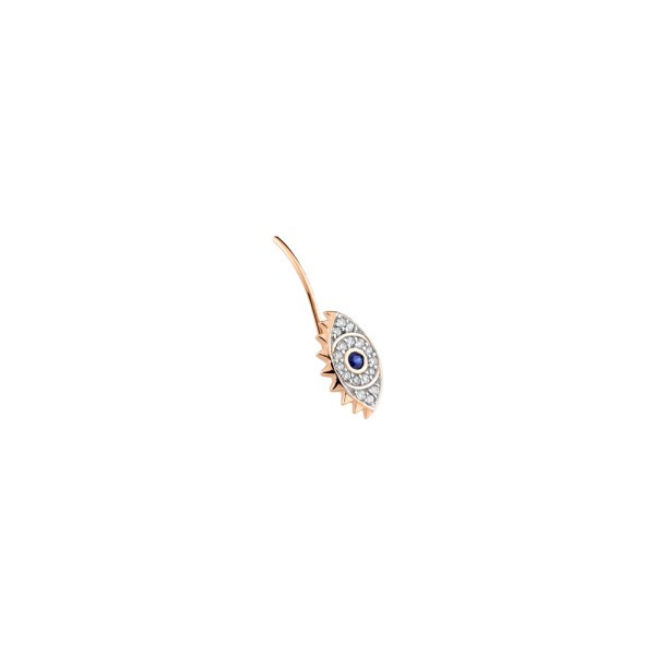 Boucle d'oreille Ginette NY Ajna en or rose saphir et diamants