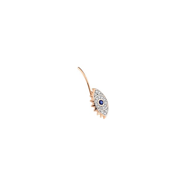 Ginette NY Ajna earring in pink gold sapphire and diamonds