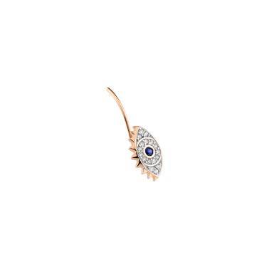 Boucle d'oreille Ginette NY Ajna en or rose saphir et diamants