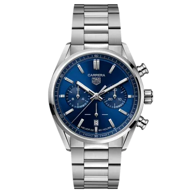 Montre TAG Heuer Carrera Calibre Heuer 02 cadran bleu bracelet acier 42 mm CBN2011.BA0642