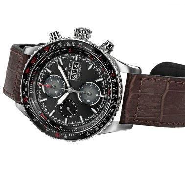 Montre Hamilton Khaki Pilot Converter automatique chronographe bracelet cuir 44 mm