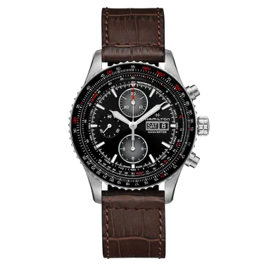 Watch Hamilton Khaki Pilot Converter Automatic Chronograph Leather Strap 44 mm