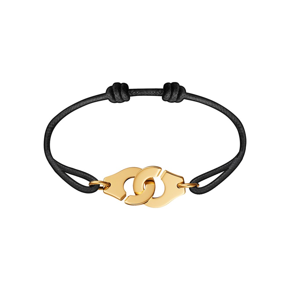 Bracelet Menottes dinh van R15 in yellow gold on cord 341107 Lepage