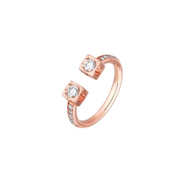 Ring Dinh Van Le Cube Diamond in pink gold and diamonds
