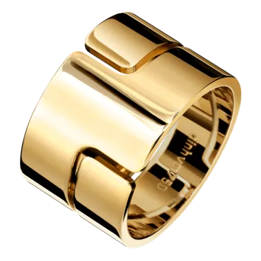 Bague Dinh Van Seventies grand modèle en or jaune