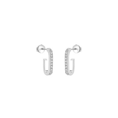 Créoles Dinh Van Maillon L en or blanc et diamants