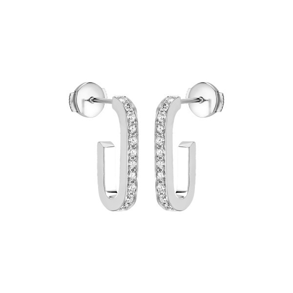 Créoles Dinh Van Maillon L en or blanc et diamants