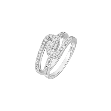 Bague Dinh Van Maillon Star XS en or blanc et diamants