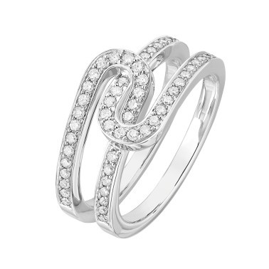 Bague Dinh Van Maillon Star XS en or blanc et diamants